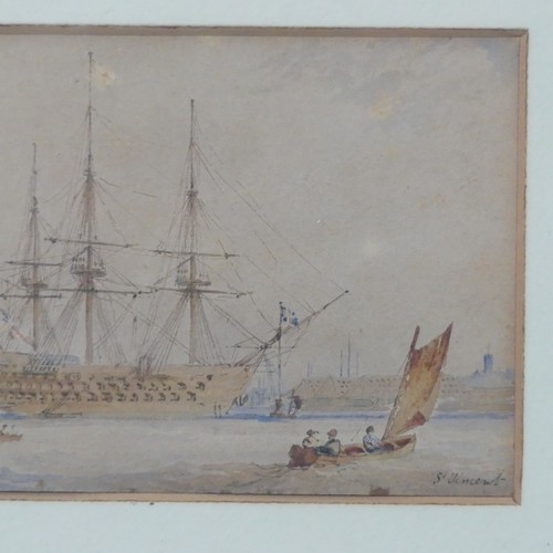 255 - Attributed to Nicholas Matthew Condy (1816-1851), Fishing boats at anchor, watercolour on paper, 10.... 