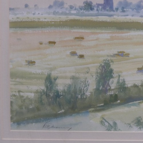 260 - Keith Money (New Zealand, b.1935), Norfolk landscape with windmill, watercolour, signed, 29cm x 52cm... 