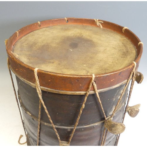 66 - Battle of Waterloo interest: a George III painted birch Military Drum, believed originally from the ... 