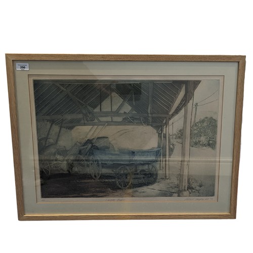 250 - Michael Chaplin R.W.S. R.I (b. 1943) signed limited edition hand coloured Print, Langley Stables, de... 