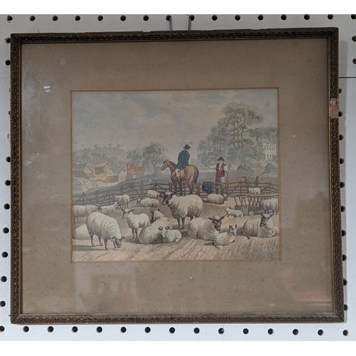 218 - An early 20th century decorative Sampler, King George with his Queen, PMY 1915, in an eglomisé frame... 