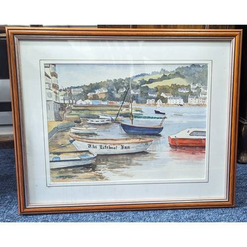 278 - Jean Beatty, (British 20th century) 'Teignmouth's The Lifeboat Inn', watercolour, 29 cm x 39 cm, tog... 