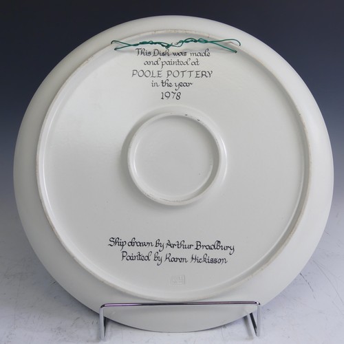 101 - A Poole Pottery 'Sea Adventure' memorial Charger, designed by Arthur Bradbury and painted by Karen H... 