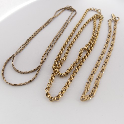 359 - A 9ct yellow gold circular link Chain, 45cm long, together with a narrow 9ct gold chain, 46cm long, ... 