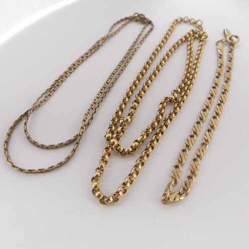 359 - A 9ct yellow gold circular link Chain, 45cm long, together with a narrow 9ct gold chain, 46cm long, ... 