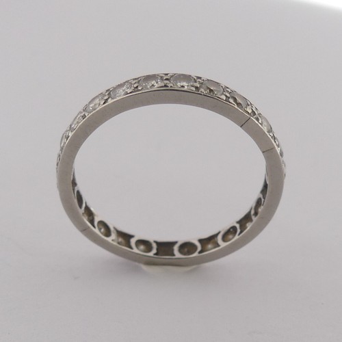 285 - A diamond full Eternity Ring, with twenty five old cut diamonds, all mounted in unmarked white metal... 