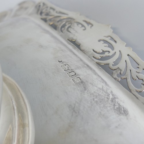 5 - A George V silver Tazza, hallmarked London 1934, makers mark rubbed, of square form with pierced rim... 