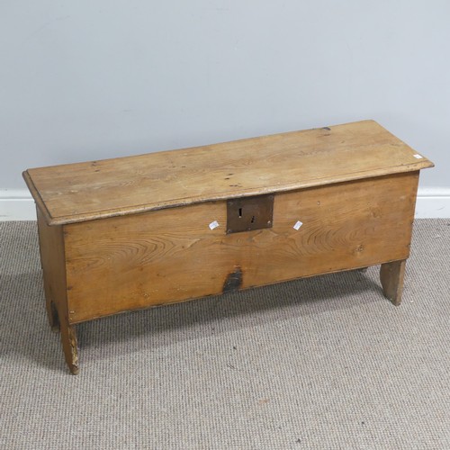 516 - An antique 17th century style elm Coffer, raised on stile legs, W 107.5 cm x H 48 cm x D 33.5 cm.... 