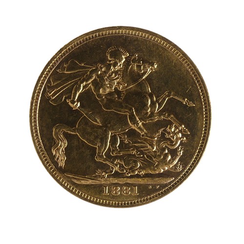 425 - A Victorian gold Sovereign, dated 1881, Melbourne mint mark.