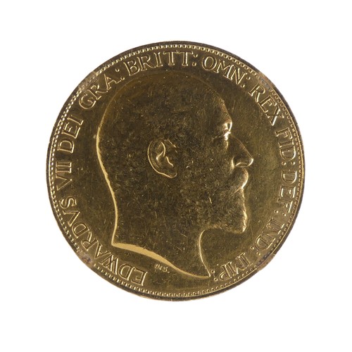 An Edwardian gold Two Pounds (£2), dated 1902, ex-mount.
