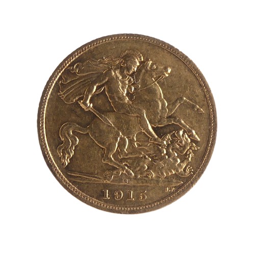 435 - A George V gold Half Sovereign, dated 1915, Sydney mint mark.