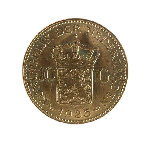 439 - A Dutch Wilhelmina 10 Gulden gold Coin, dated 1925.