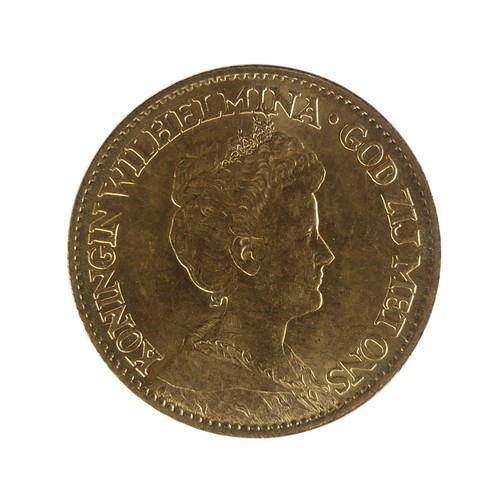 440 - A Dutch Wilhelmina 10 Gulden gold Coin, dated 1912.