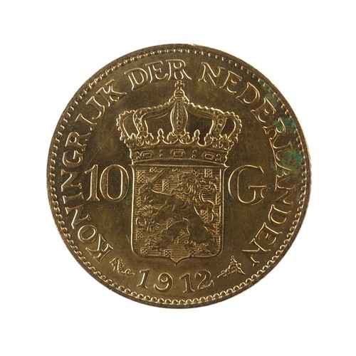 440 - A Dutch Wilhelmina 10 Gulden gold Coin, dated 1912.