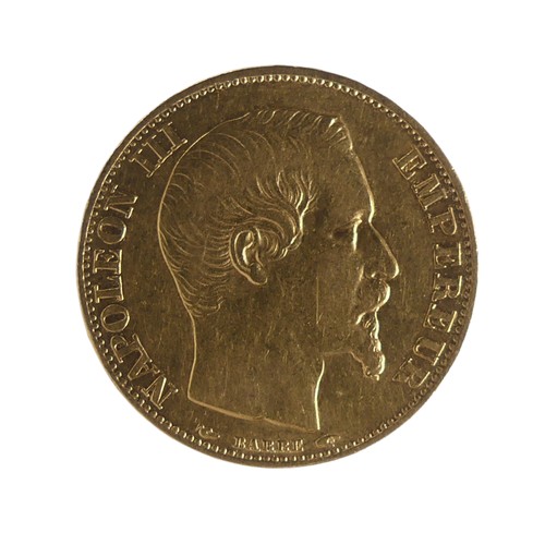 442 - A French Napoleon III gold 20 Francs, dated 1854.