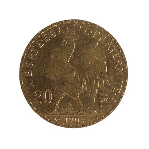 444 - A French gold 20 Francs, dated 1902.