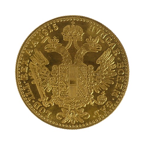 448 - An Austrian 1 Ducat gold Coin, 1915 re-strike.