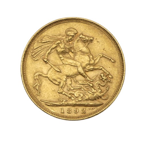 459 - A Victorian gold Sovereign, dated 1892.