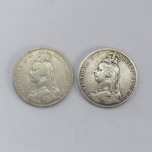 464 - Two Victorian Crowns, dated 1889 and seven pre-1920 half crowns, total weight 152g (9)... 