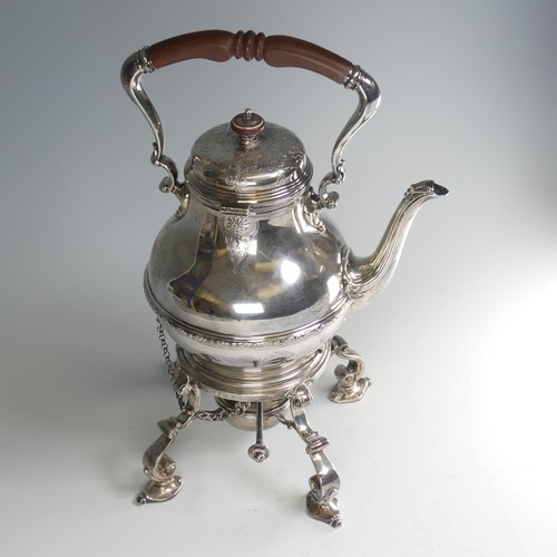 41 - A George V silver Spirit Kettle, by Elkington & Co Ltd., hallmarked Birmingham 1929, of waisted ... 