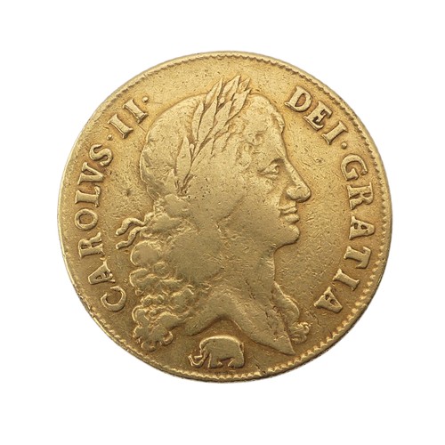 430 - A Charles II gold Two Guineas, dated 1664, with elephant below bust (S.3334), 30mm diameter, 16.5g....