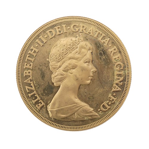 422 - An Elizabeth II gold Five Pounds, dated 1981, uncased with some finger marks etc.,... 