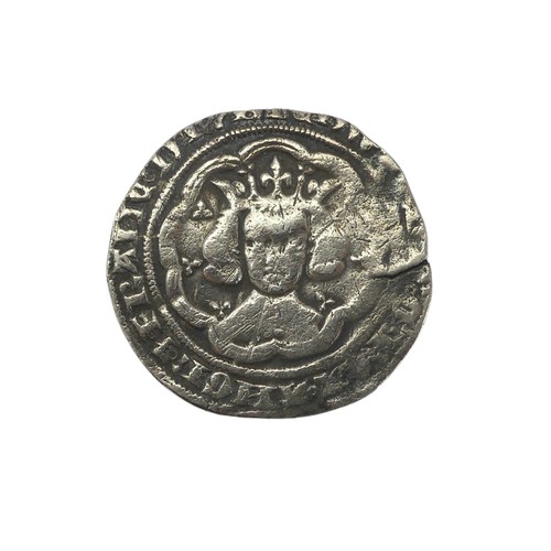 467 - An Edward III (1327-1377) Groat, together with a half penny, a Warwickshire half penny token, dated ... 