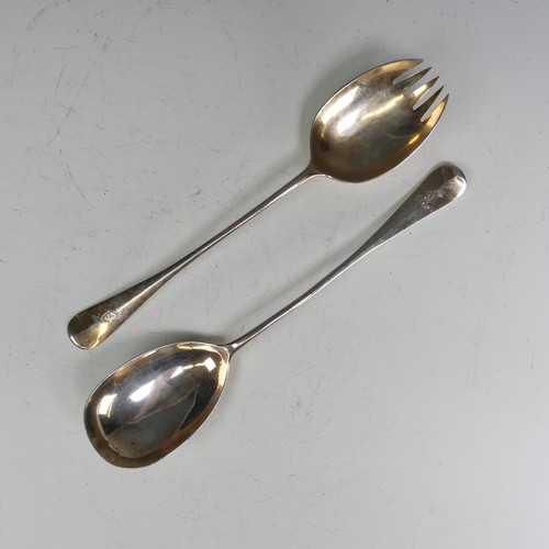 54 - A pair of late Victorian silver Salad Servers, by Martin, Hall & Co., hallmarked Sheffield, 1895... 