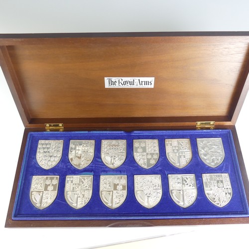 61 - A cased set of twelve Elizabeth II silver Depictions of the Royal Coats-of-Arms, by Yorkshire Mint, ... 