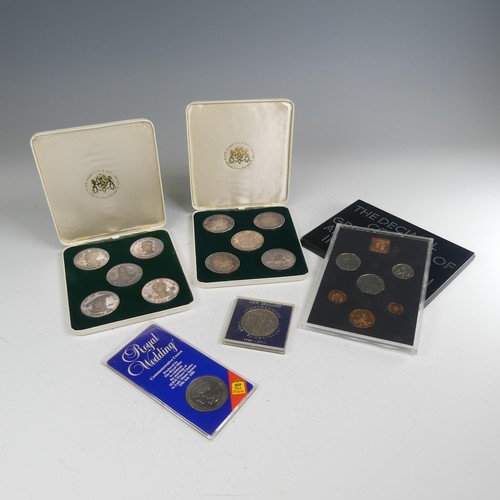 62 - Two cased sets of five silver Medallions, by Slade, Hampton & Son, Britannia standard, hallmarke... 