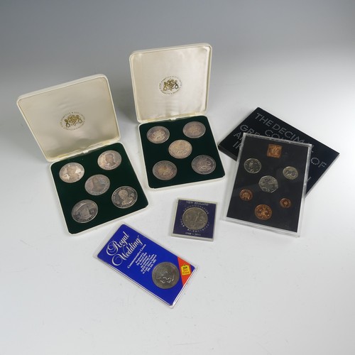 62 - Two cased sets of five silver Medallions, by Slade, Hampton & Son, Britannia standard, hallmarke... 