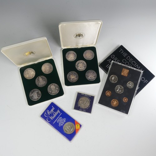 62 - Two cased sets of five silver Medallions, by Slade, Hampton & Son, Britannia standard, hallmarke... 