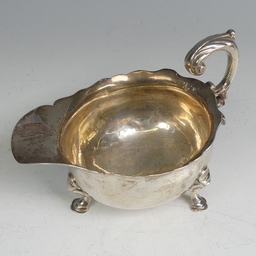 63 - A George II silver Sauce Boat, probably by Fuller White, hallmarked London 1755, of traditional form... 