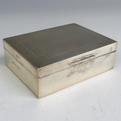 64 - An Elizabeth II silver Cigarette Box, by A Wilcox., hallmarked Birmingham 1954, of hinged rectangula... 