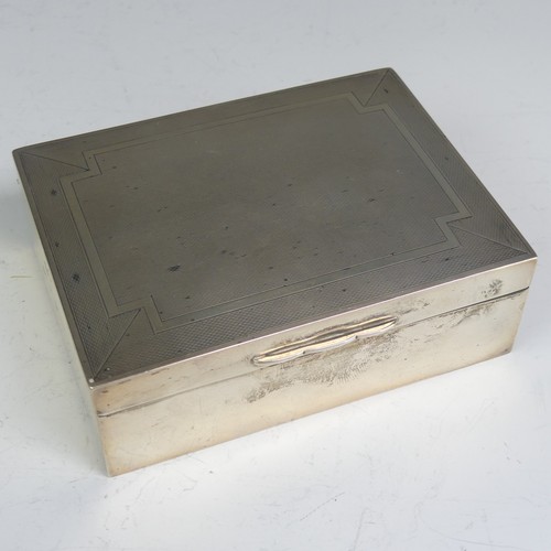 64 - An Elizabeth II silver Cigarette Box, by A Wilcox., hallmarked Birmingham 1954, of hinged rectangula... 