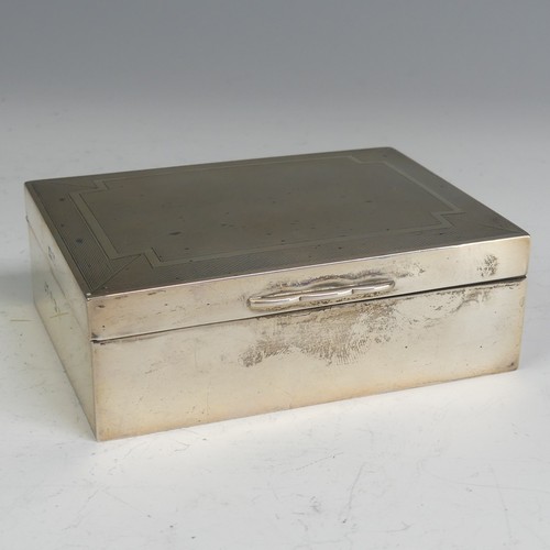 64 - An Elizabeth II silver Cigarette Box, by A Wilcox., hallmarked Birmingham 1954, of hinged rectangula... 