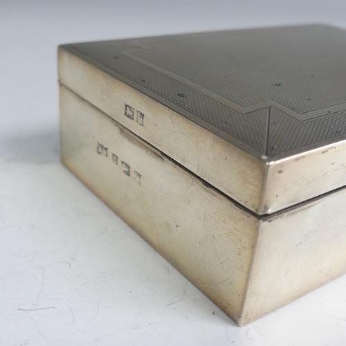 64 - An Elizabeth II silver Cigarette Box, by A Wilcox., hallmarked Birmingham 1954, of hinged rectangula... 