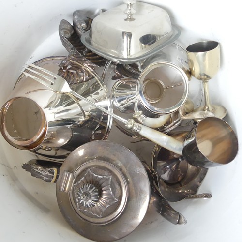 65 - A quantity of Silver Plate, including a pair of candlesticks, entree dishes, bottle coaster, flatwar... 