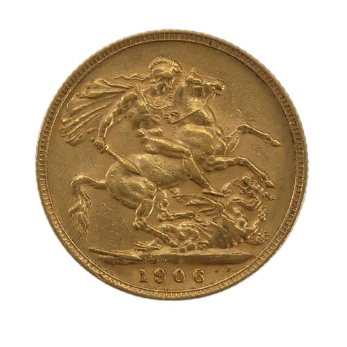 472 - An Edwardian gold Sovereign, dared 1906.