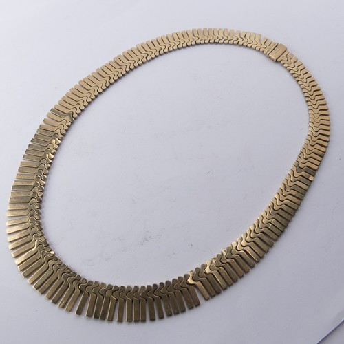 313 - A 9ct yellow gold fringe 'Cleopatra' Necklace, hallmarked Birmingham, 1967, the clasp with inscripti... 