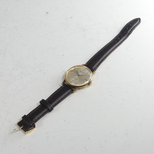 213 - A vintage Oriossa gold plated Wristwatch, silvered dial with gilt hour markers, 17-jewels incabloc m... 