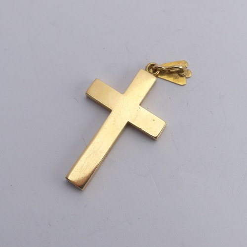 315 - An 18ct yellow gold cross Pendant, on suspension loop, total length 5cm, 5g.