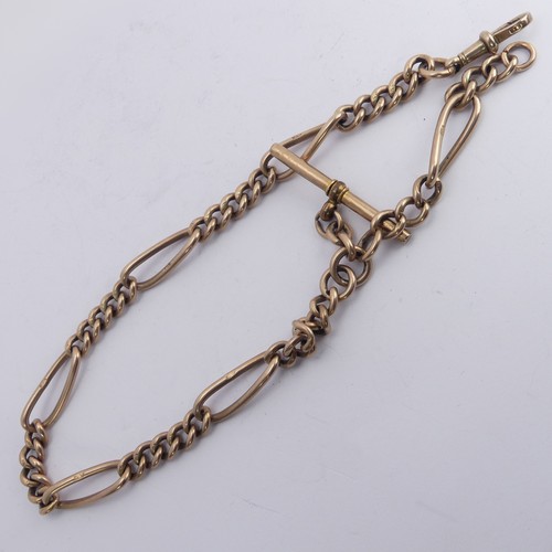 316 - A 9ct yellow gold Watch Chain, with T-bar and clip fittings, 31cm long, approx. total weight 40g.... 