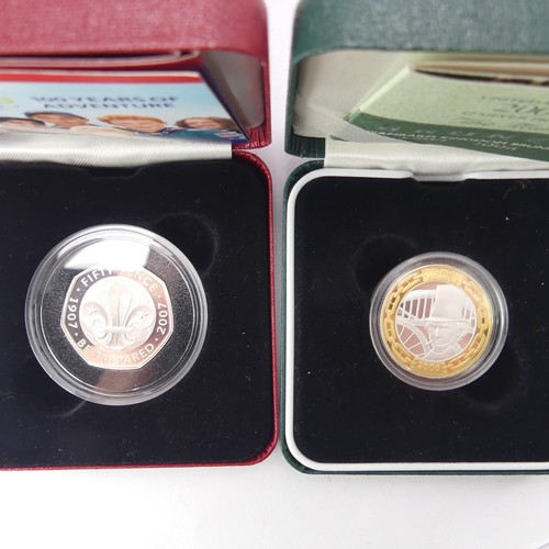 480 - A cased silver proof £2 Coin, dated commemorating Brunel, with certificate, together with a cased Sc... 