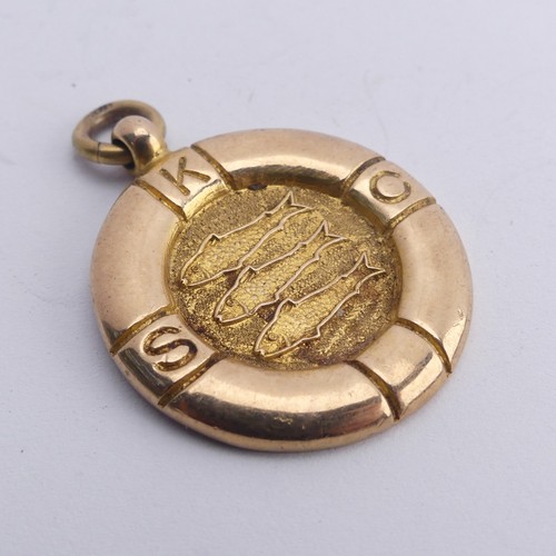 369 - A 9ct gold Prize Fob, awarded from the Kingston Swimming Club, dated 1929, 12g.