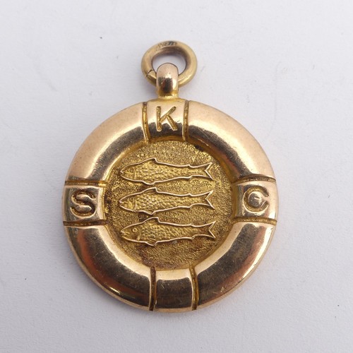 369 - A 9ct gold Prize Fob, awarded from the Kingston Swimming Club, dated 1929, 12g.