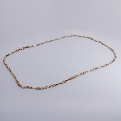 317 - A 9ct yellow gold figaro link Necklace, 52cm long, approx. total weight 10.3g.