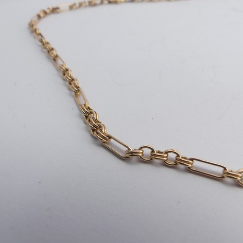 317 - A 9ct yellow gold figaro link Necklace, 52cm long, approx. total weight 10.3g.