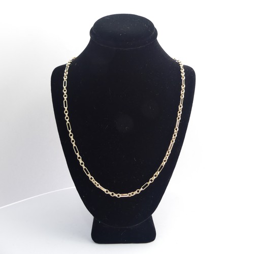 317 - A 9ct yellow gold figaro link Necklace, 52cm long, approx. total weight 10.3g.