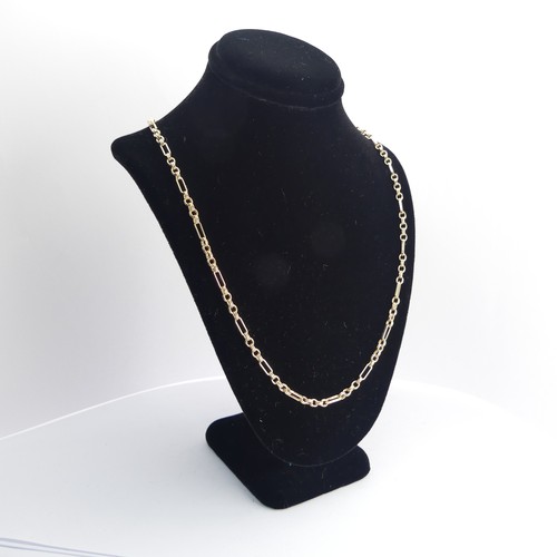 317 - A 9ct yellow gold figaro link Necklace, 52cm long, approx. total weight 10.3g.